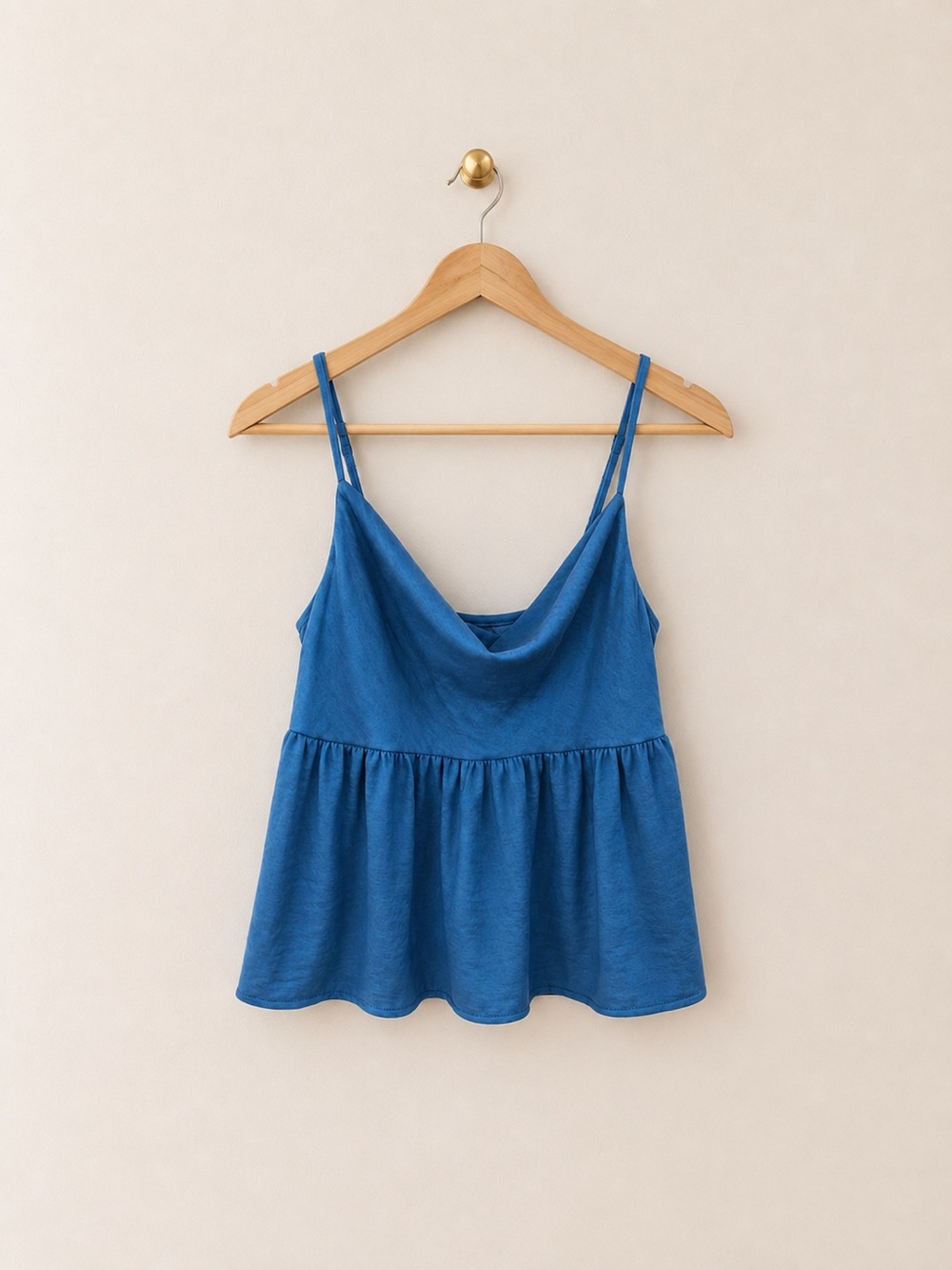 American Eagle Blue Cowl Neck Peplum Cami Tank Top Medium